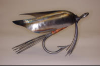 Metal Trout Fly sculpture